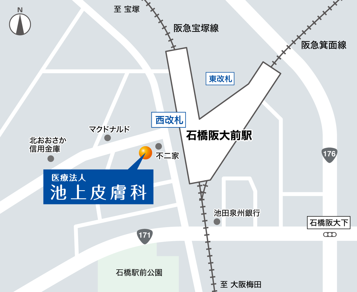 池上皮膚科地図